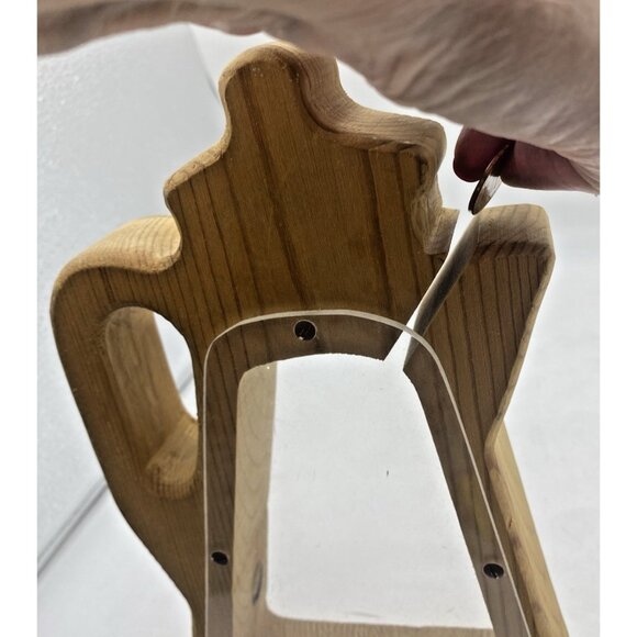 Piggy Bank Money Saving Coffee Pot Shaped Transparent Wooden Novelty Collectible - Picture 8 of 13